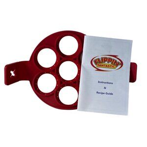 AS SEEN ON TV FLIPPIN' FANTASTIC PERFECT PANCAKE EGG PAN RED NEW
